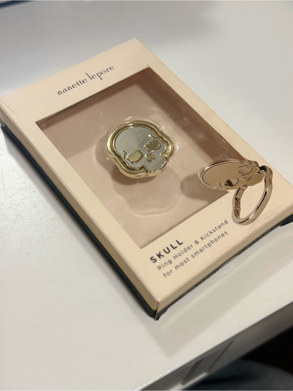 ¡NWT! Nanette Lepore Gold & Silver Skull Ring Phone Grip & Kickstand